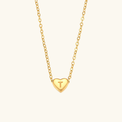Heart Initial Necklace | Personalized Waterproof 18k Gold Jewelry 17