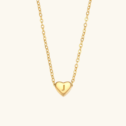 Heart Initial Necklace | Personalized Waterproof 18k Gold Jewelry 18