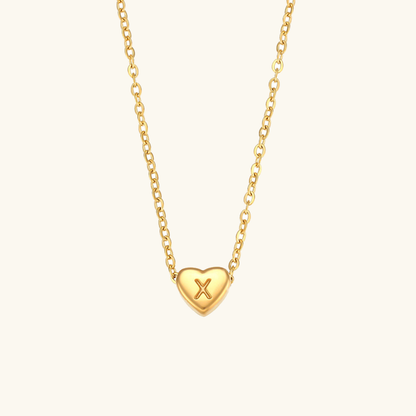 Heart Initial Necklace | Personalized Waterproof 18k Gold Jewelry 19