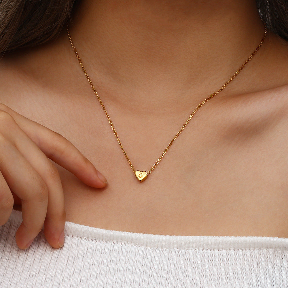 Heart Initial Necklace | Personalized Waterproof 18k Gold Jewelry 2