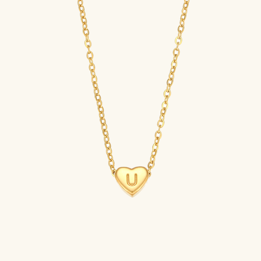 Heart Initial Necklace | Personalized Waterproof 18k Gold Jewelry 20