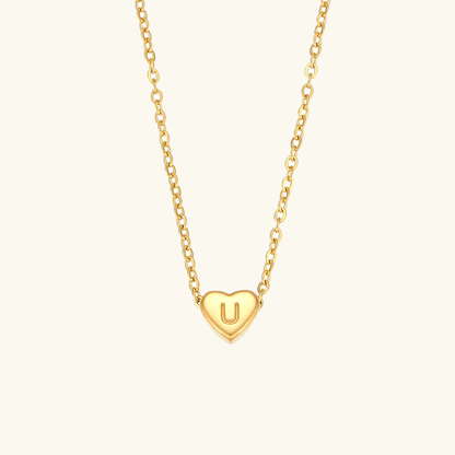 Heart Initial Necklace | Personalized Waterproof 18k Gold Jewelry 20