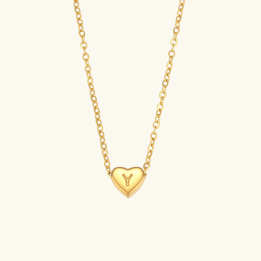 Heart Initial Necklace | Personalized Waterproof 18k Gold Jewelry 21