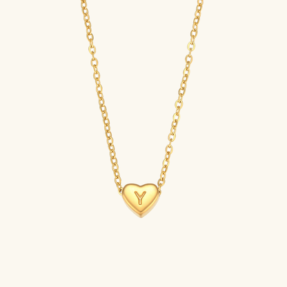 Heart Initial Necklace | Personalized Waterproof 18k Gold Jewelry 21