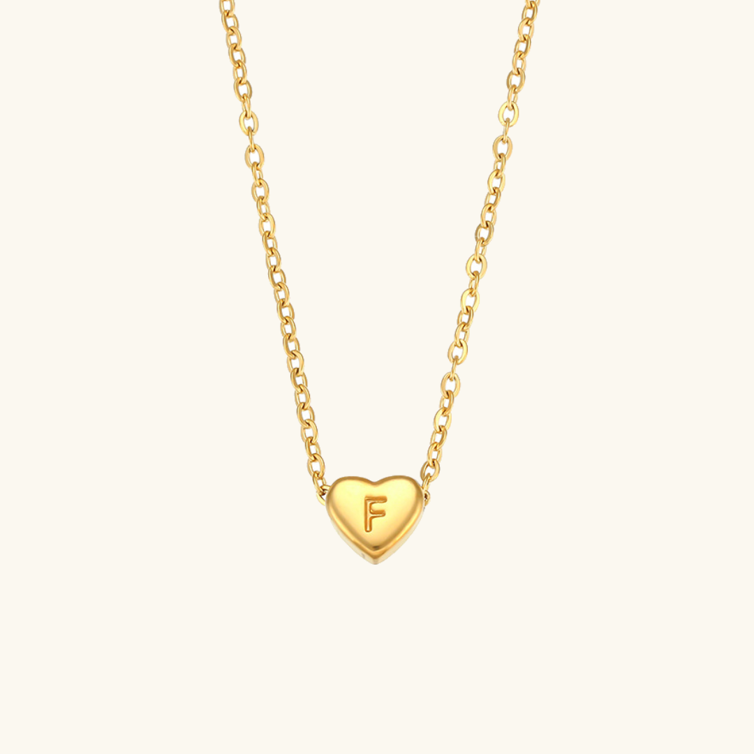 Heart Initial Necklace | Personalized Waterproof 18k Gold Jewelry 23