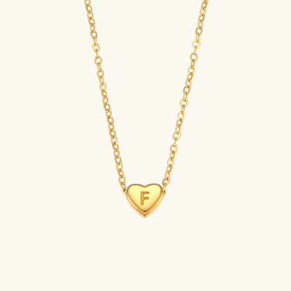 Heart Initial Necklace | Personalized Waterproof 18k Gold Jewelry 23