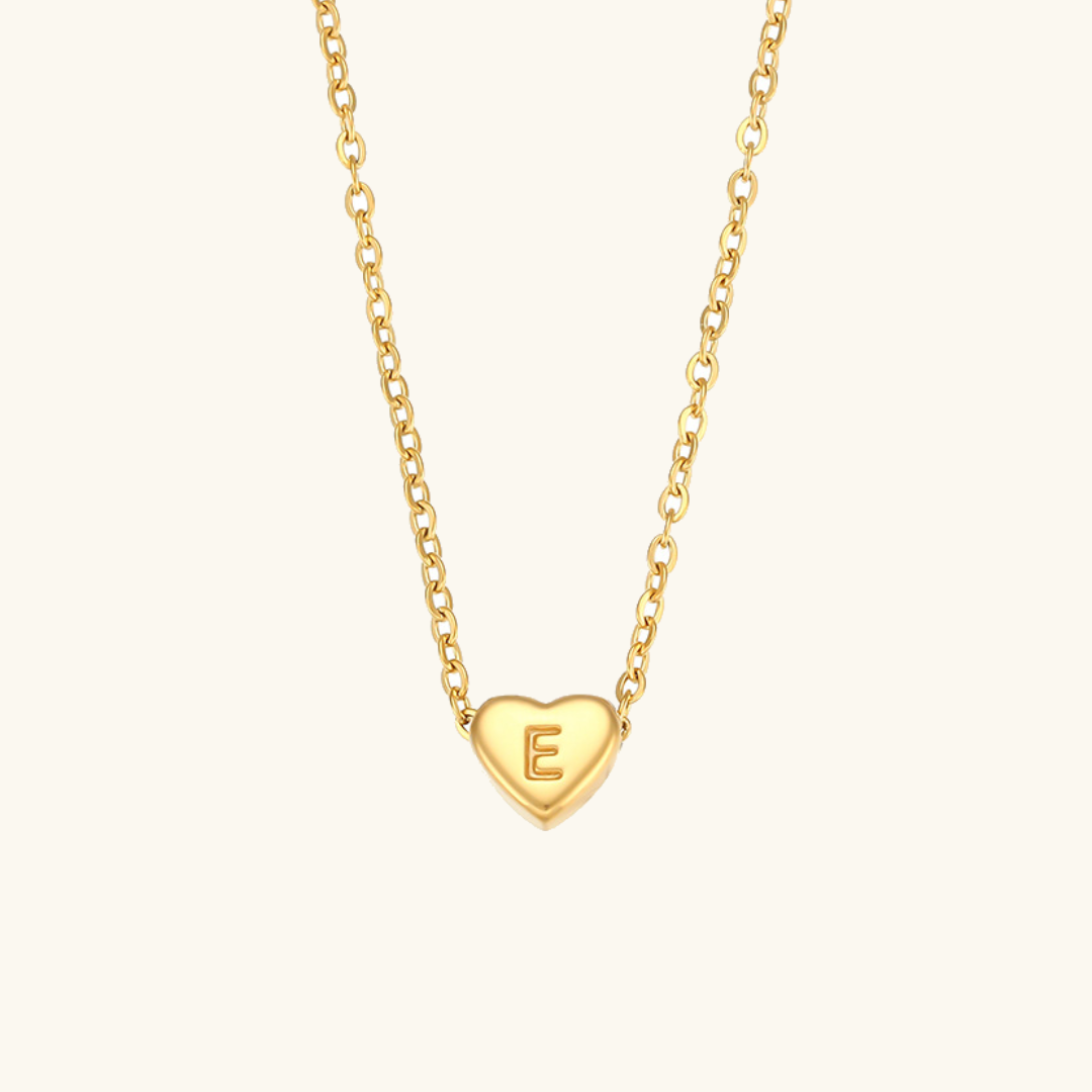 Heart Initial Necklace | Personalized Waterproof 18k Gold Jewelry 24