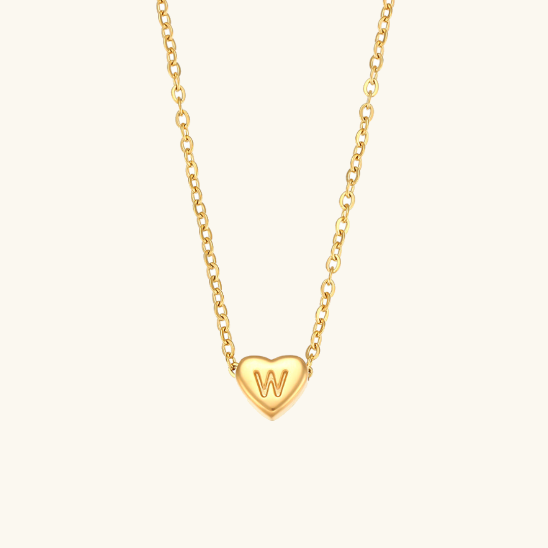 Heart Initial Necklace | Personalized Waterproof 18k Gold Jewelry 25