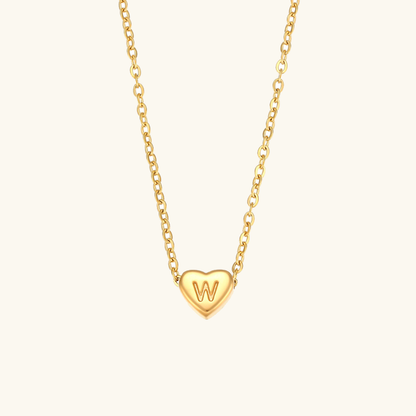Heart Initial Necklace | Personalized Waterproof 18k Gold Jewelry 25