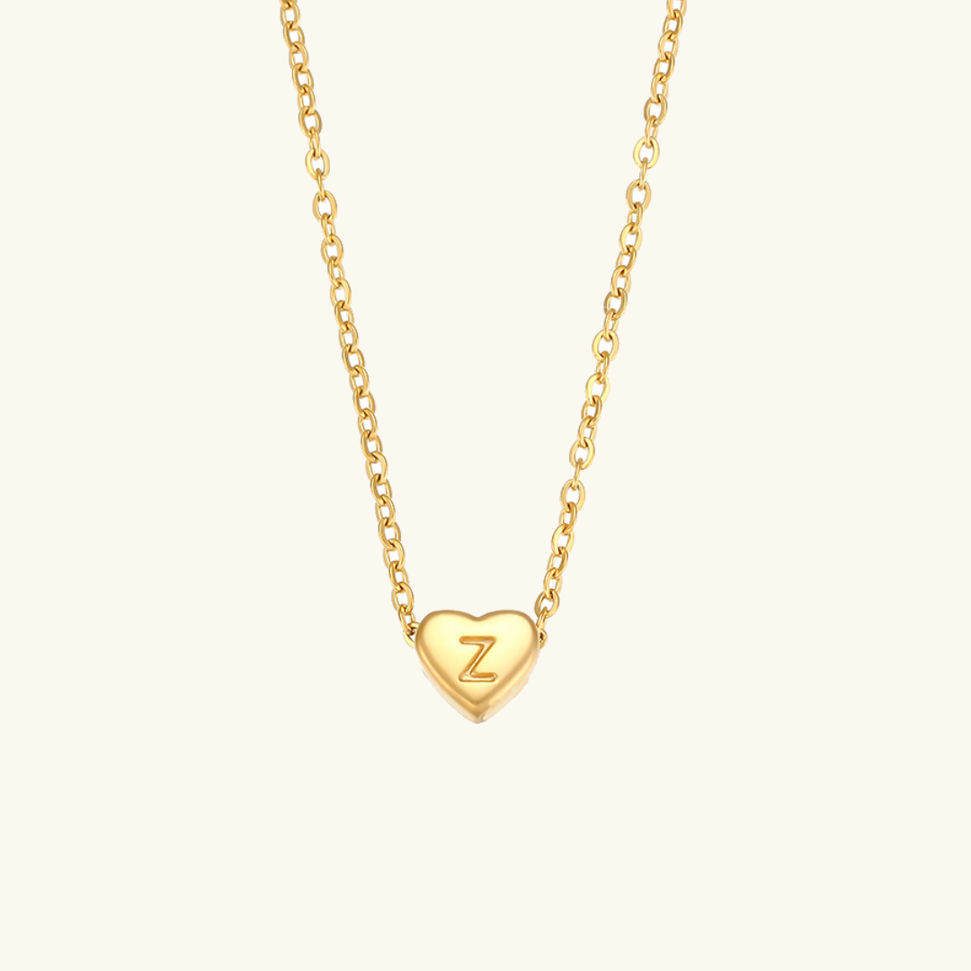 Heart Initial Necklace | Personalized Waterproof 18k Gold Jewelry 26