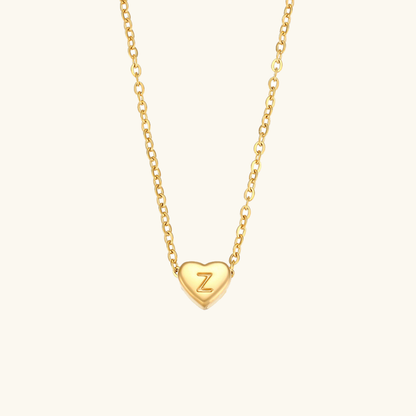 Heart Initial Necklace | Personalized Waterproof 18k Gold Jewelry 26