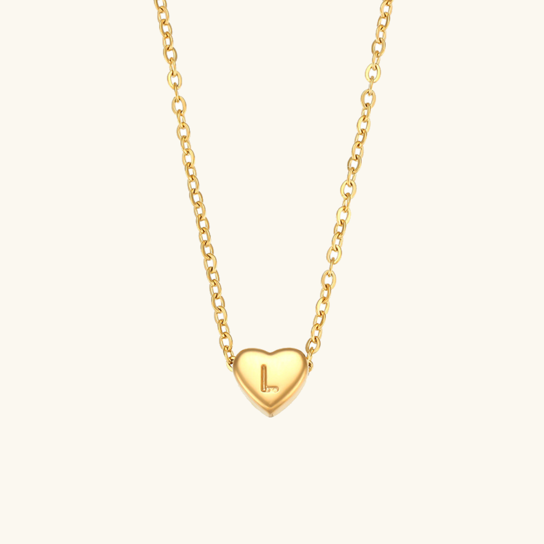 Heart Initial Necklace | Personalized Waterproof 18k Gold Jewelry 27