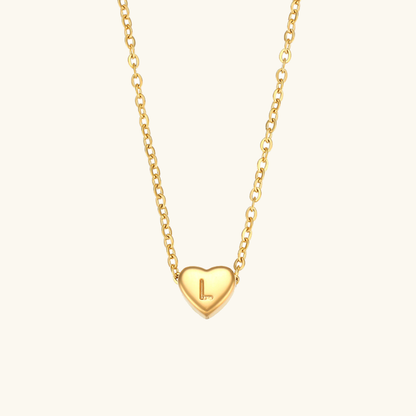 Heart Initial Necklace | Personalized Waterproof 18k Gold Jewelry 27