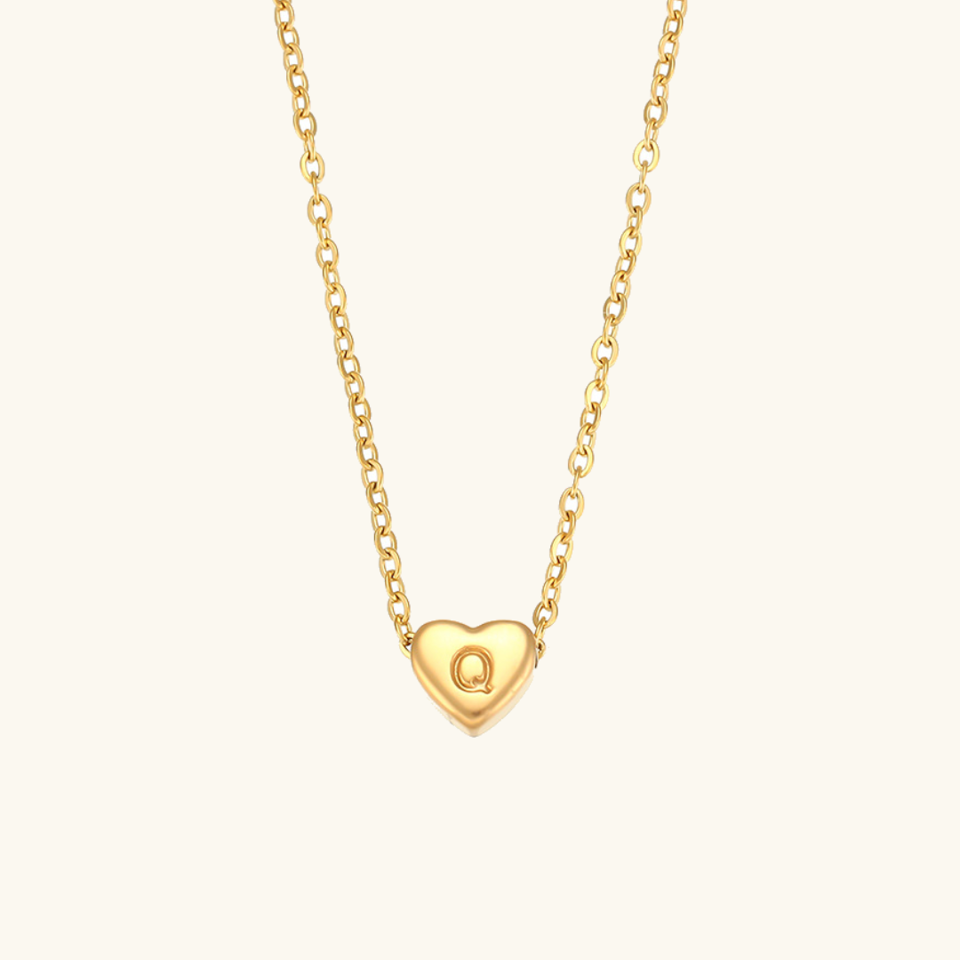 Heart Initial Necklace | Personalized Waterproof 18k Gold Jewelry 28