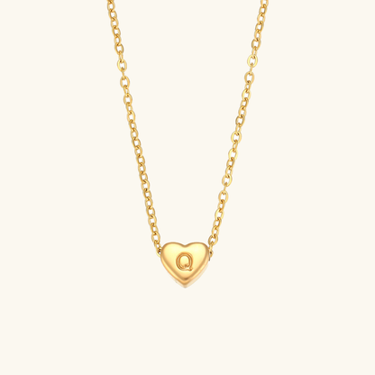 Heart Initial Necklace | Personalized Waterproof 18k Gold Jewelry 28