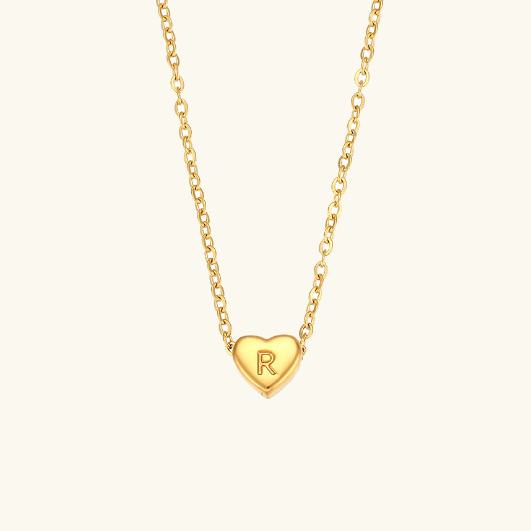Heart Initial Necklace | Personalized Waterproof 18k Gold Jewelry 29