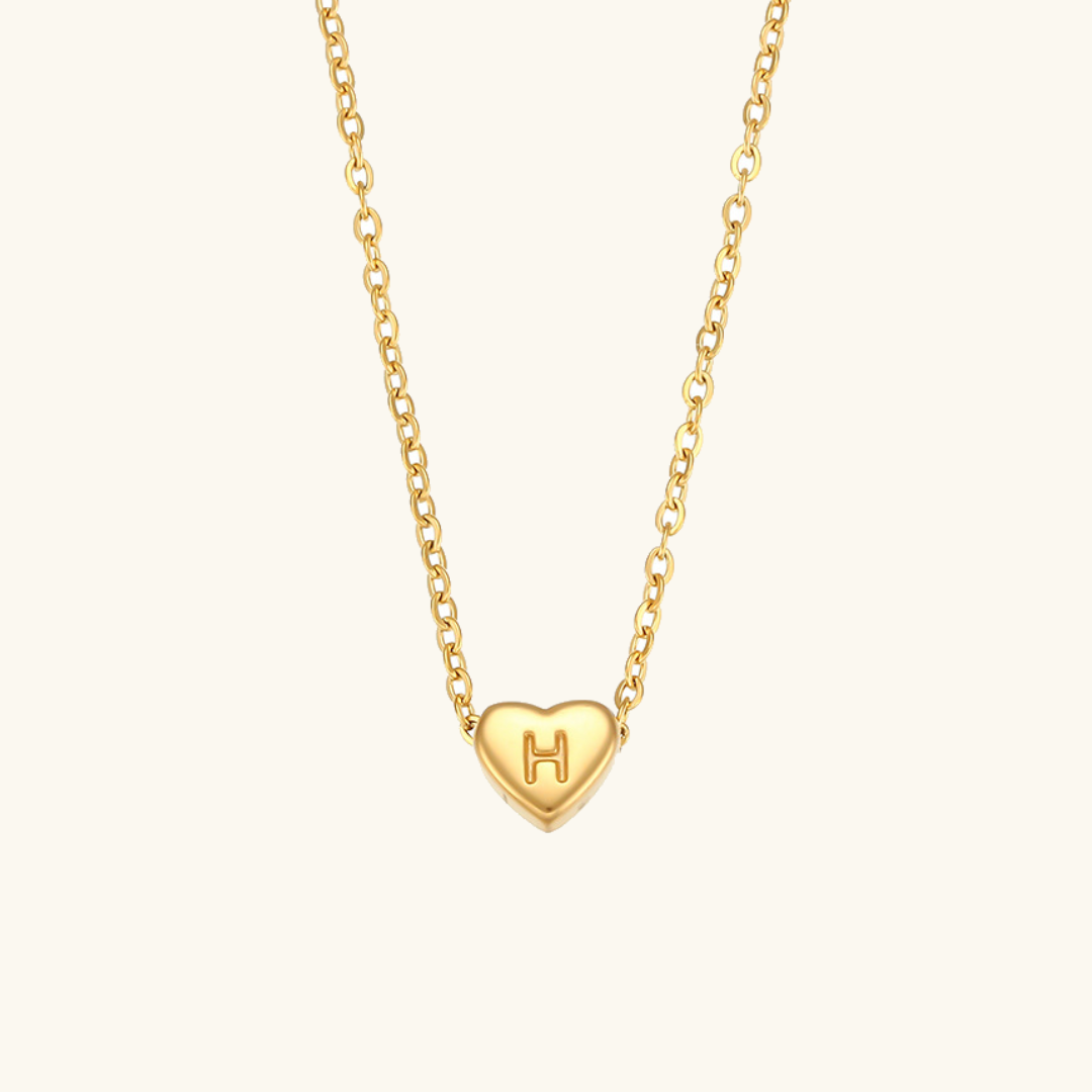 Heart Initial Necklace | Personalized Waterproof 18k Gold Jewelry 30