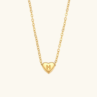 Heart Initial Necklace | Personalized Waterproof 18k Gold Jewelry 30