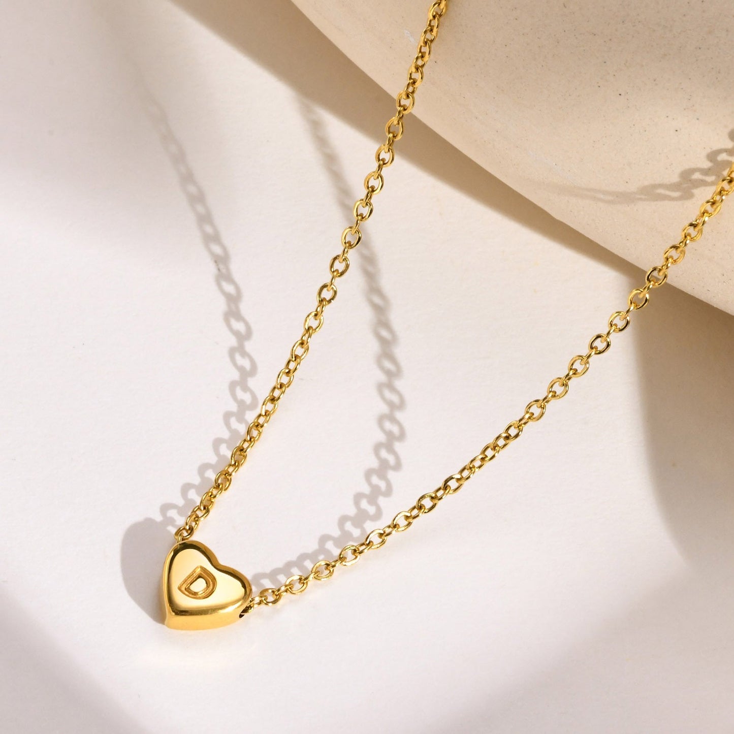 Heart Initial Necklace | Personalized Waterproof 18k Gold Jewelry 4