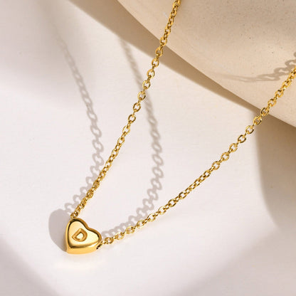 Heart Initial Necklace | Personalized Waterproof 18k Gold Jewelry 4