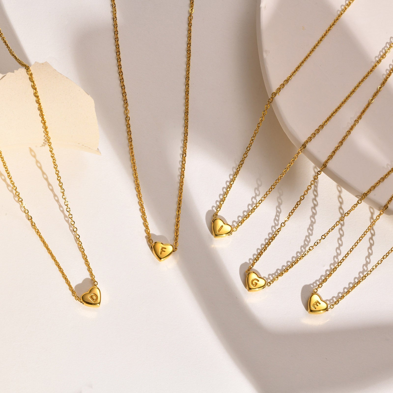 Heart Initial Necklace | Personalized Waterproof 18k Gold Jewelry 5