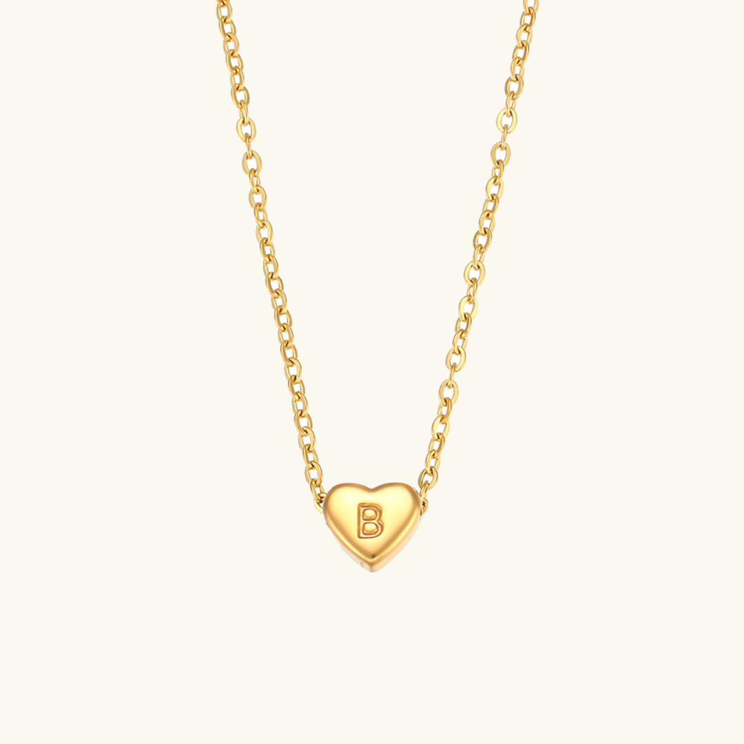 Heart Initial Necklace | Personalized Waterproof 18k Gold Jewelry 6