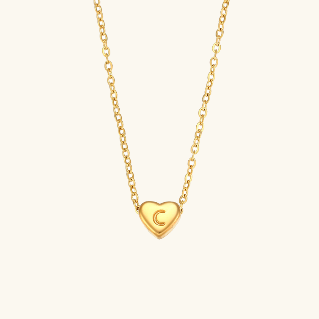 Heart Initial Necklace | Personalized Waterproof 18k Gold Jewelry 7
