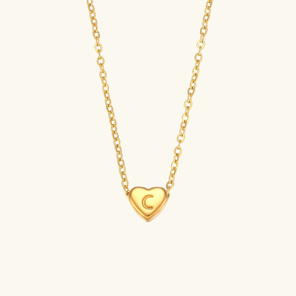 Heart Initial Necklace | Personalized Waterproof 18k Gold Jewelry 7