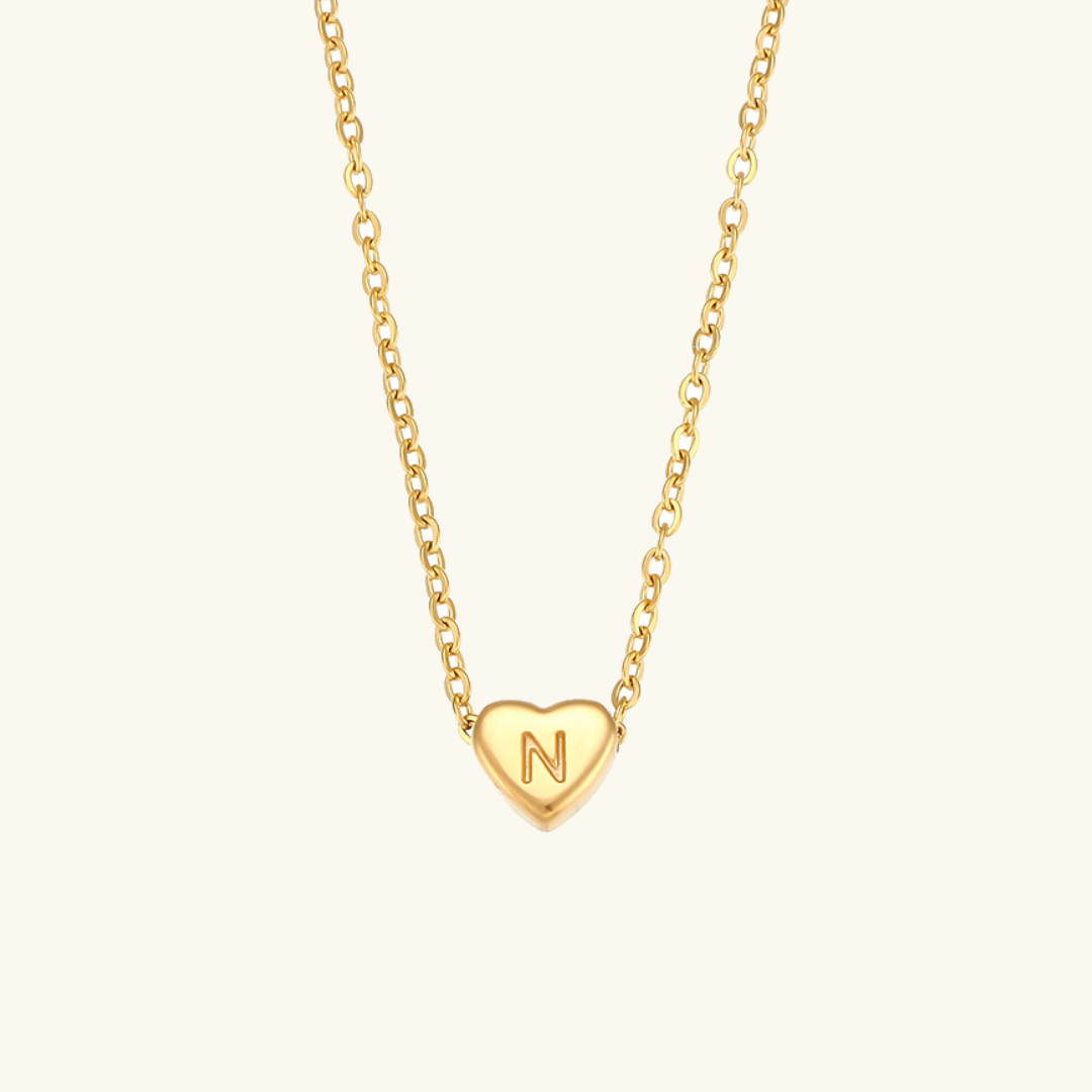 Heart Initial Necklace | Personalized Waterproof 18k Gold Jewelry 9