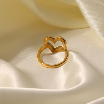 Heart Ring | Lightweight Hypoallergenic Stainless Steel with 18k Gold 5