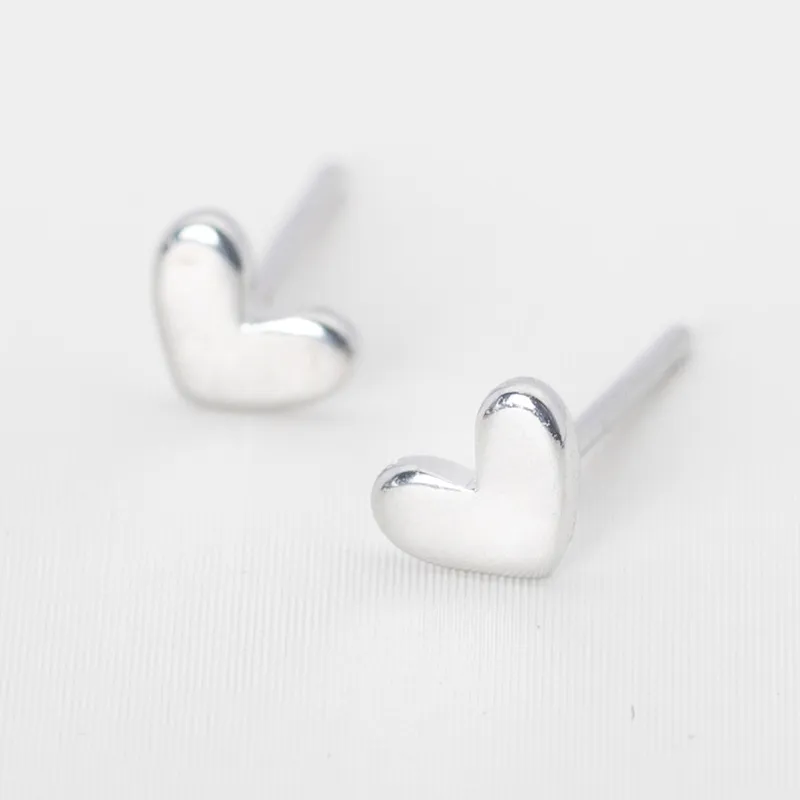 Heart Stud Earrings | S925 Silver with 18k Gold Finish, Hypoallergenic 6