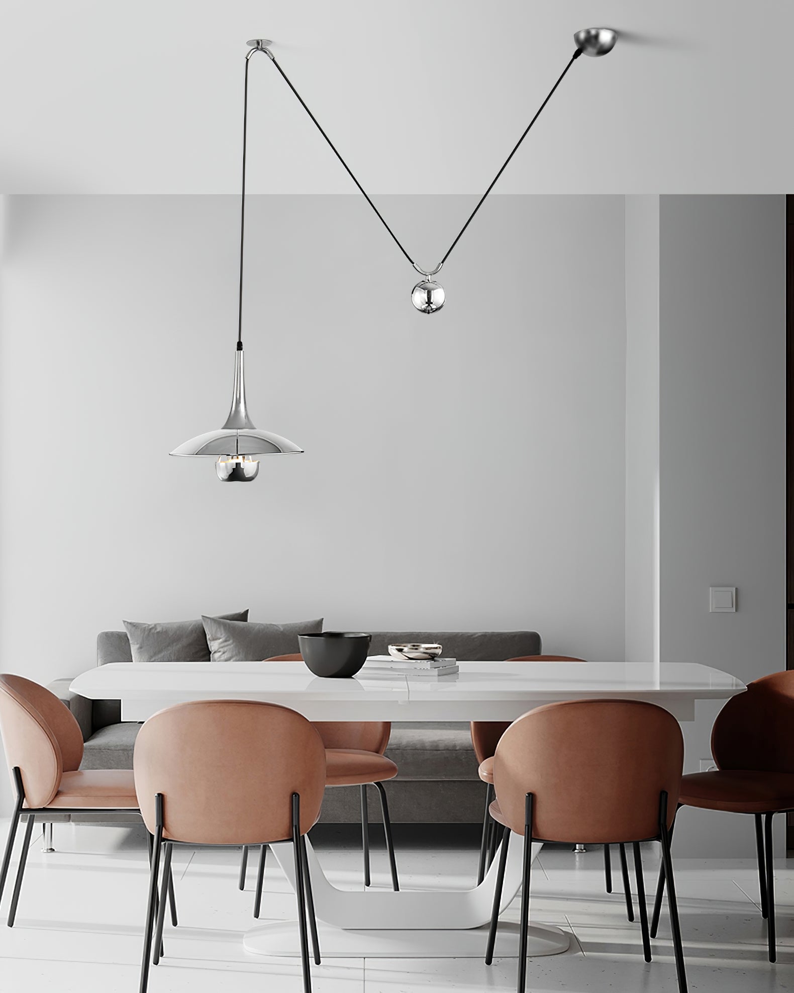 Height-Adjustable Pendant Lamp | Elegant 1970s Design for Cozy Kitchen Pendant Lighting 2