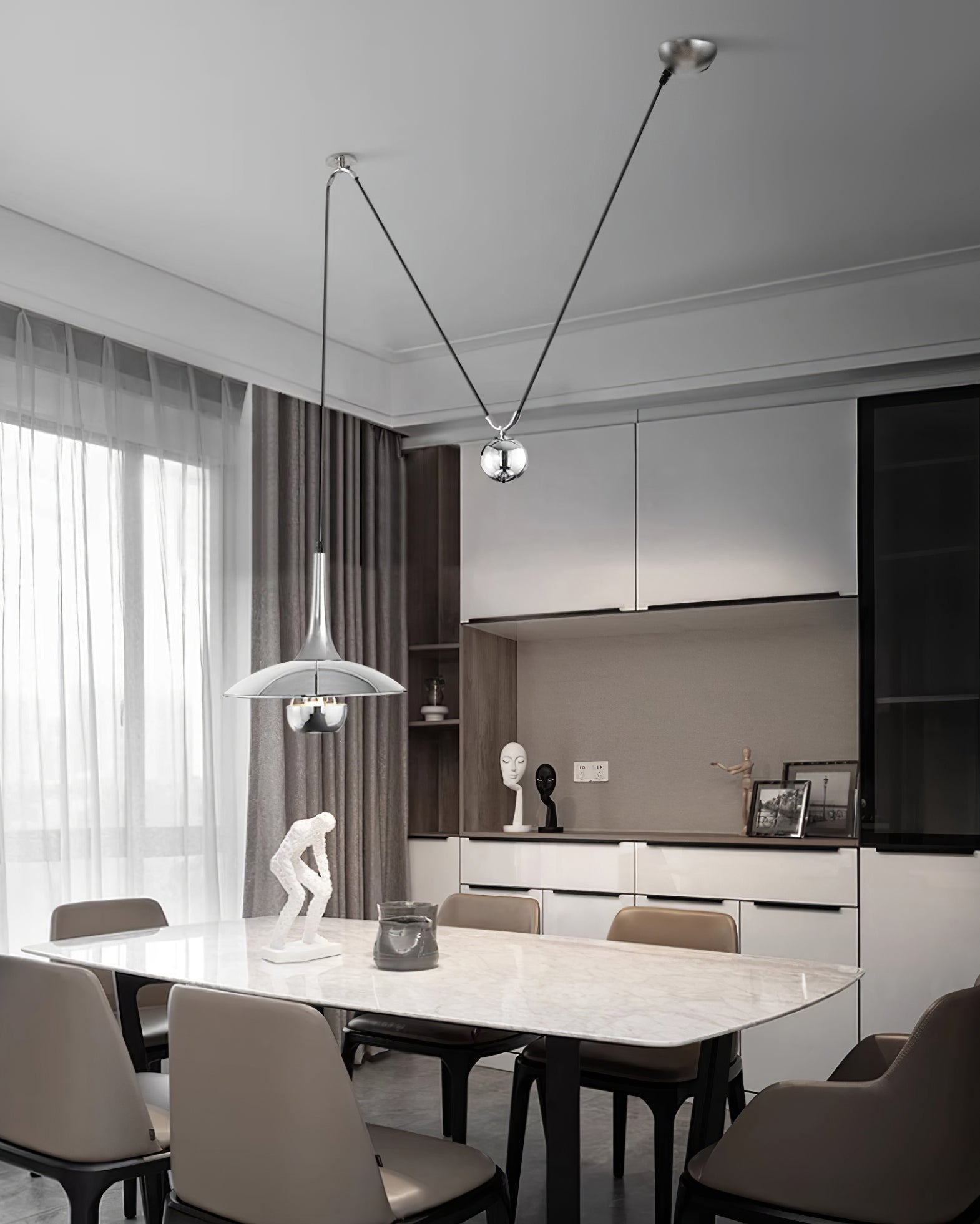 Height-Adjustable Pendant Lamp | Elegant 1970s Design for Cozy Kitchen Pendant Lighting 4