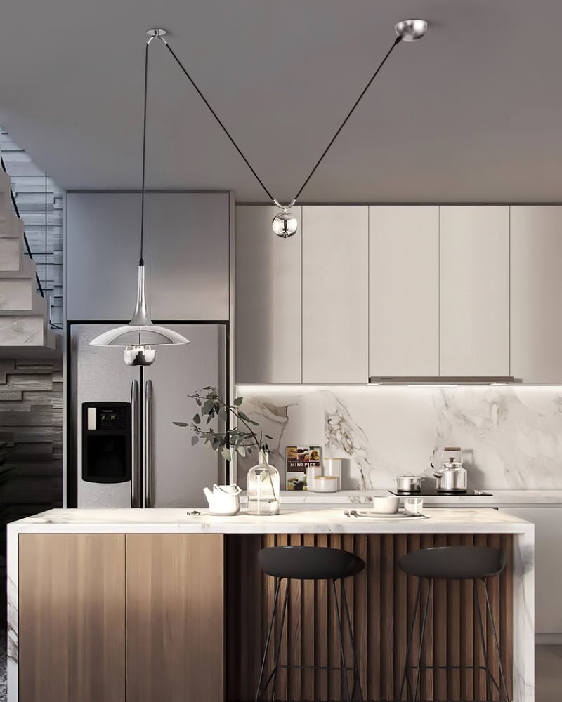 Height-Adjustable Pendant Lamp | Elegant 1970s Design for Cozy Kitchen Pendant Lighting 6