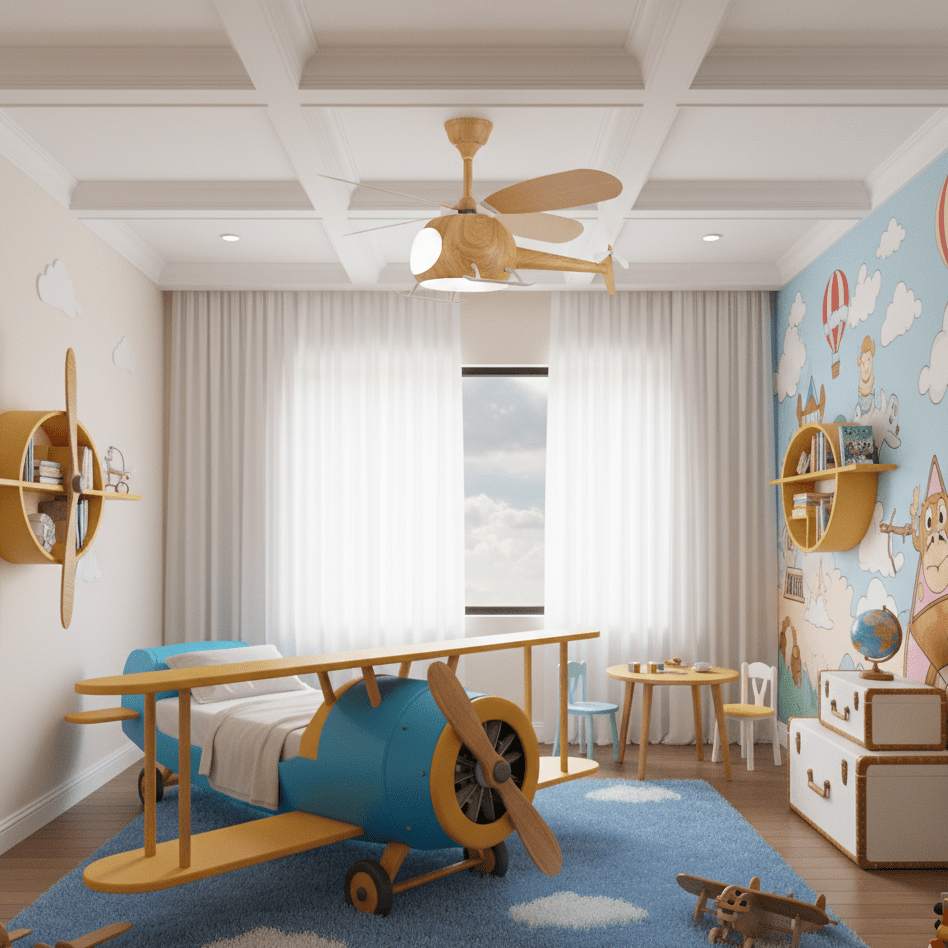 Heli Breeze | Kids Ceiling Fan with Lights, Whimsical Helicopter Design 2