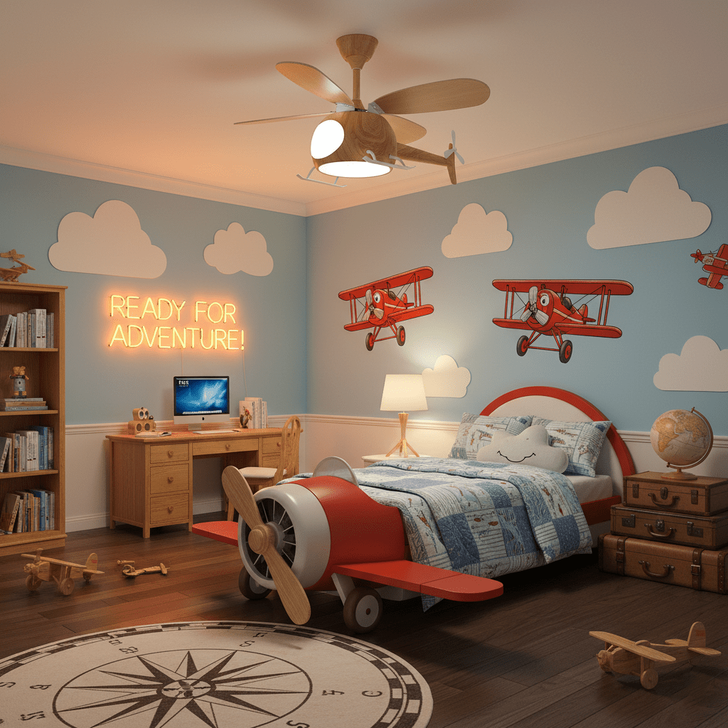 Heli Breeze | Kids Ceiling Fan with Lights, Whimsical Helicopter Design 3