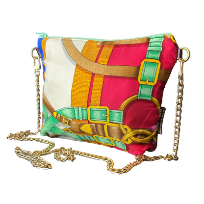 Grand Manege Vintage Silk Scarf Crossbody Bag