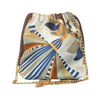 Haute Parure Vintage Scarf Drawstring Crossbody Bag