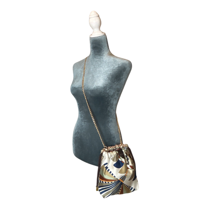 Haute Parure Vintage Scarf Drawstring Crossbody Bag