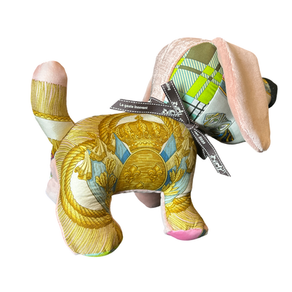 Poste et Cavalerie Vintage Silk Scarf Patchwork Puppy