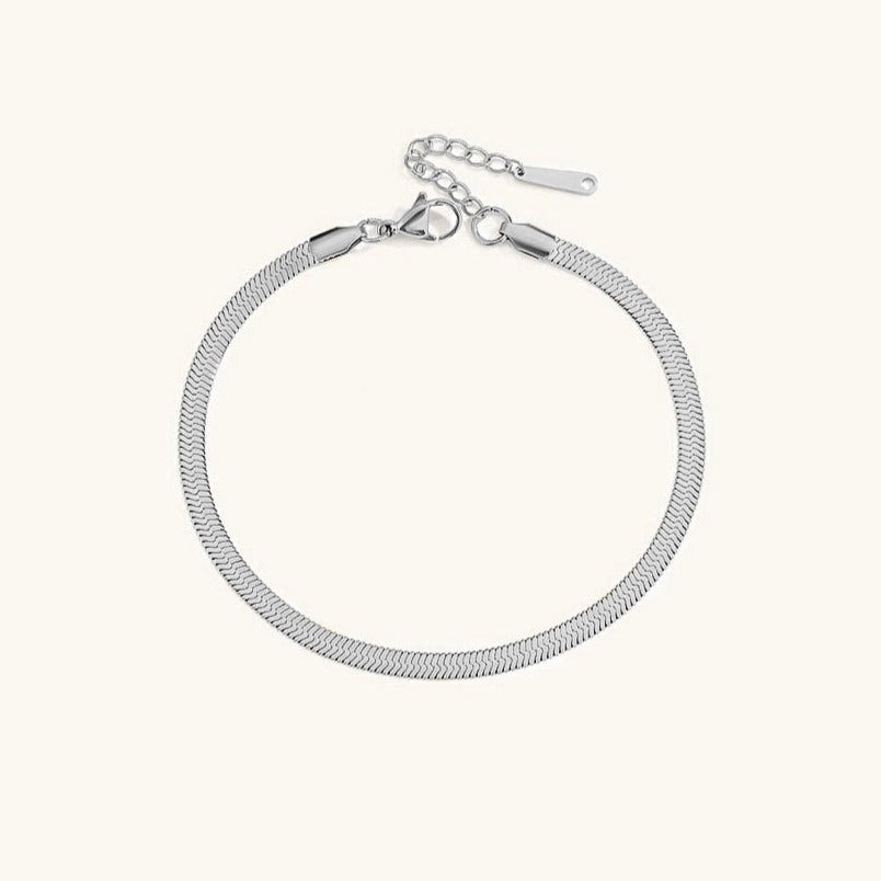 Herringbone Anklet | 18k Gold-Plated Stainless Steel with Elegant Design 5