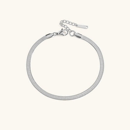 Herringbone Anklet | 18k Gold-Plated Stainless Steel with Elegant Design 5