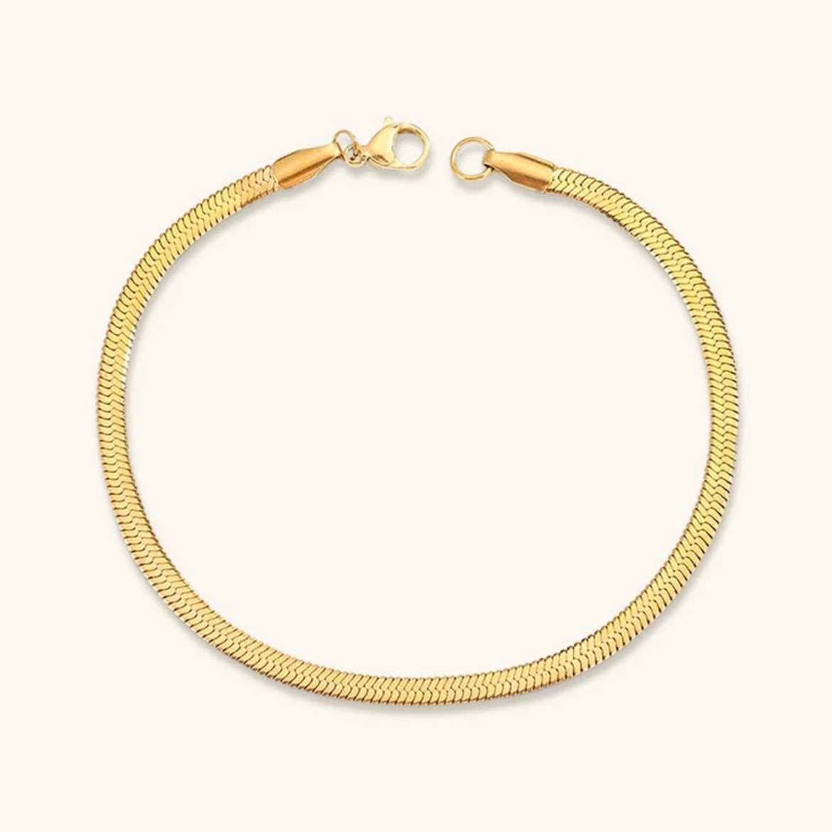 Herringbone Bracelet | Durable Gold-Plated Stainless Steel Design 0