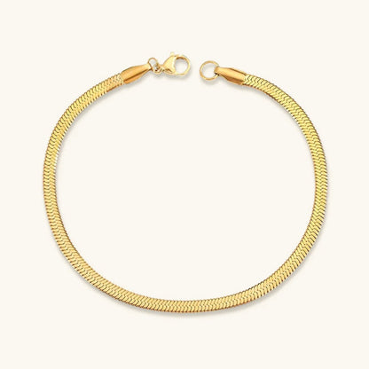 Herringbone Bracelet | Durable Gold-Plated Stainless Steel Design 0