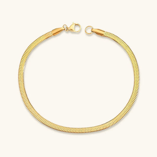 Herringbone Bracelet | Durable Gold-Plated Stainless Steel Design 0