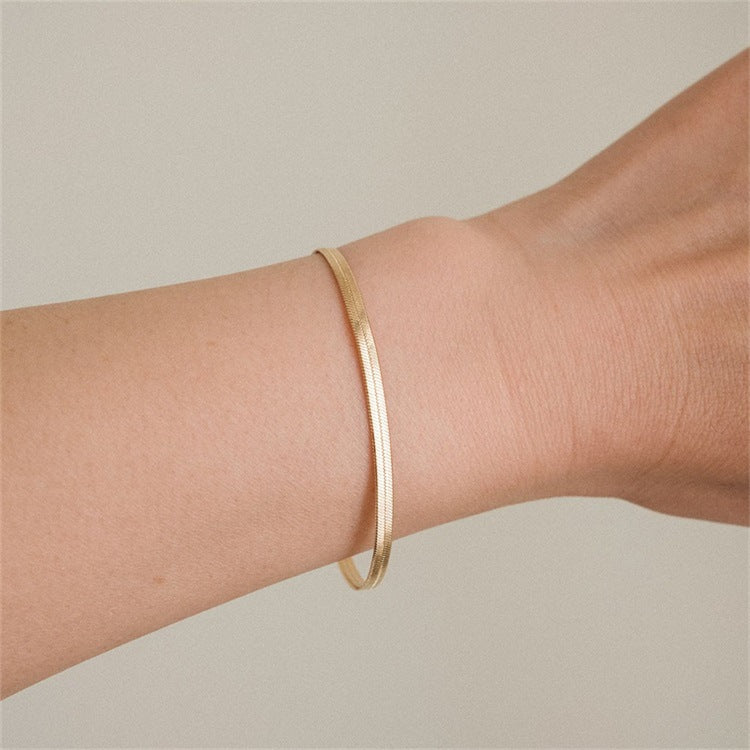 Herringbone Bracelet | Durable Gold-Plated Stainless Steel Design 2
