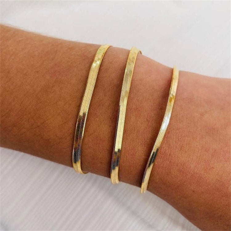 Herringbone Bracelet | Durable Gold-Plated Stainless Steel Design 3