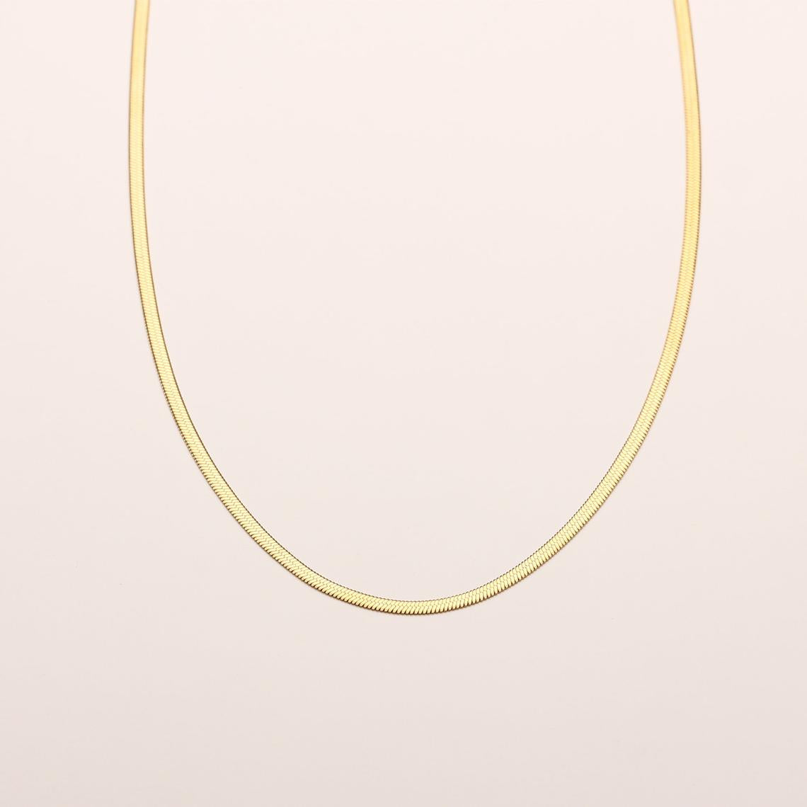 Herringbone Necklace | 18K Plated Stainless Steel with Adjustable Length 2