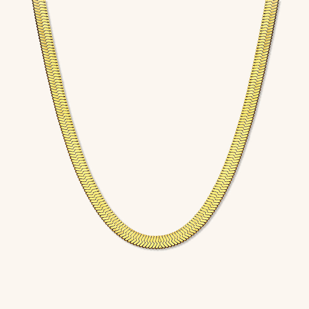 Herringbone Necklace | Elegant 18k Gold Plated Stainless Steel 0