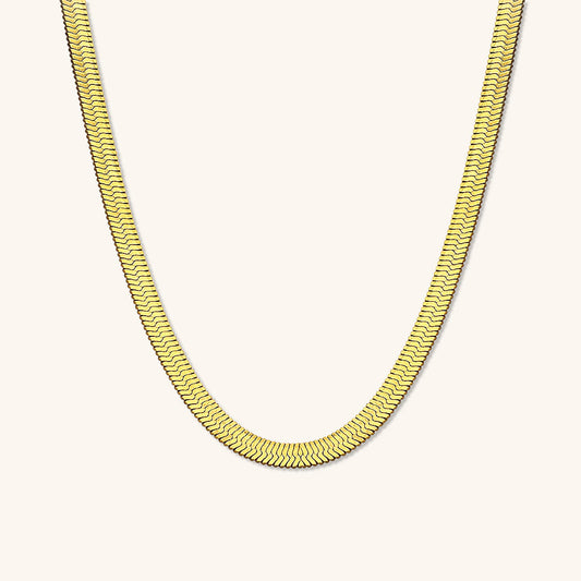 Herringbone Necklace | Elegant 18k Gold Plated Stainless Steel 0